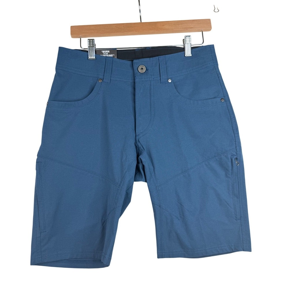 NWT Kuhl Silencr Kargo Technical Outdoor Shorts size 30 Blue Hike Travel